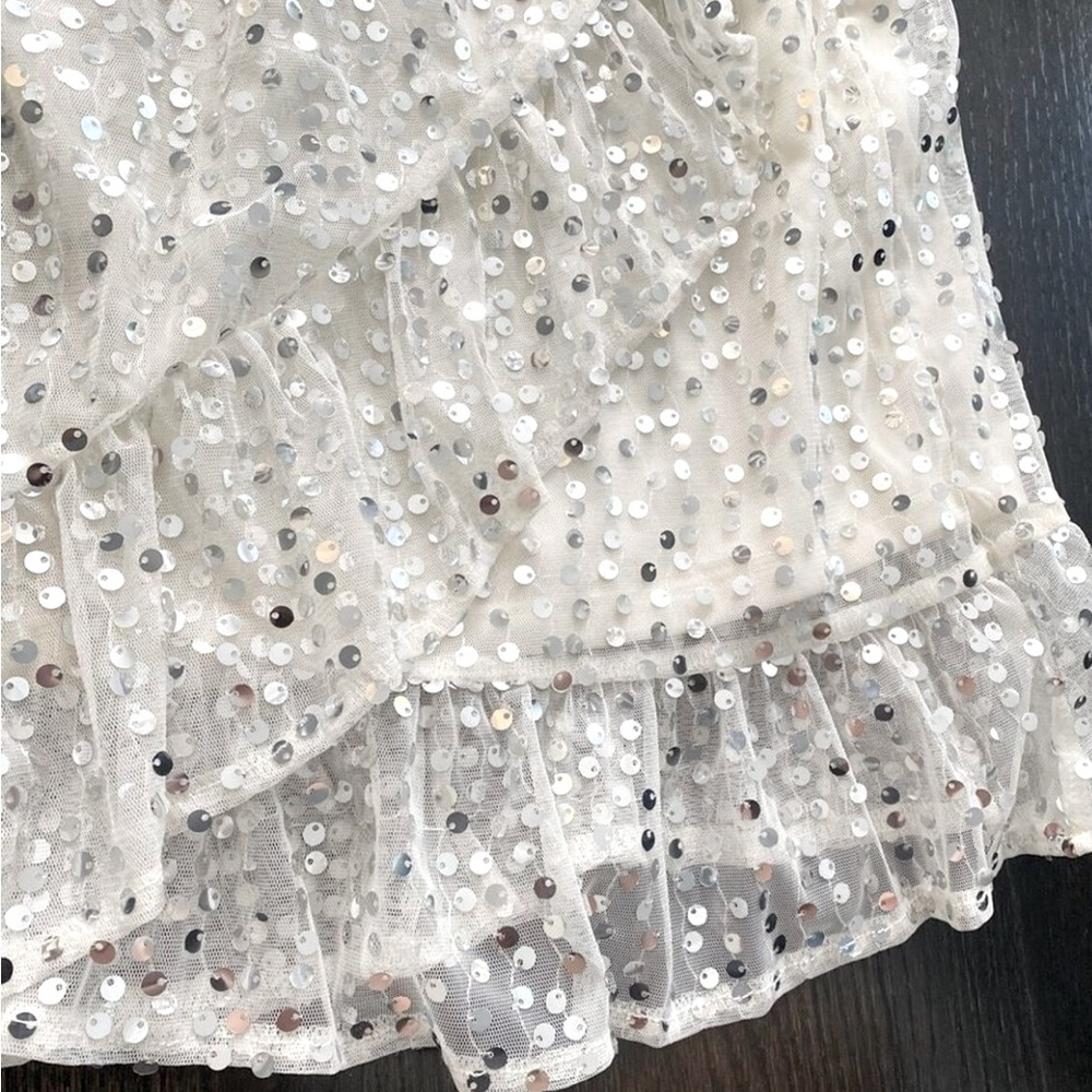 Lauren Conrad Sequin White Skirt NWOT - Picture 4 of 11